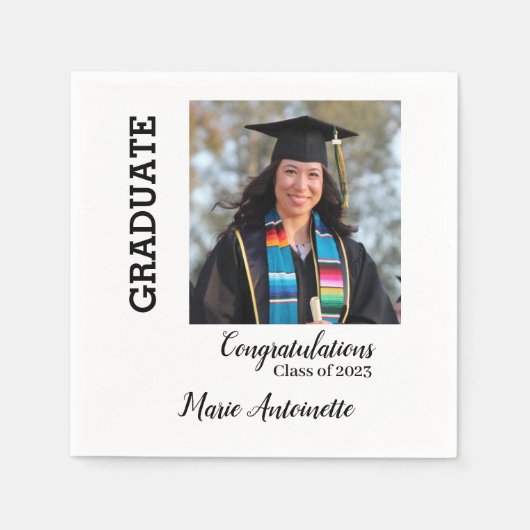 祝福 |大学院の名前&写真 スタンダードカクテルナプキン (正面)