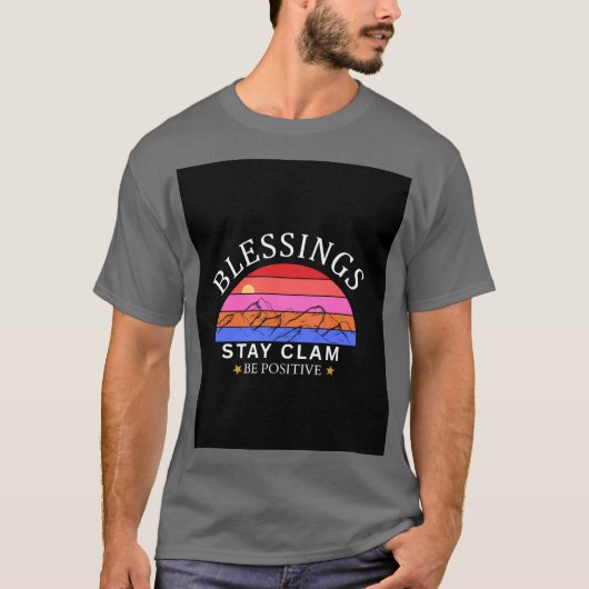 祝福 平静 ポジティブであれ – 虹と夕焼け Tシャツ (正面)