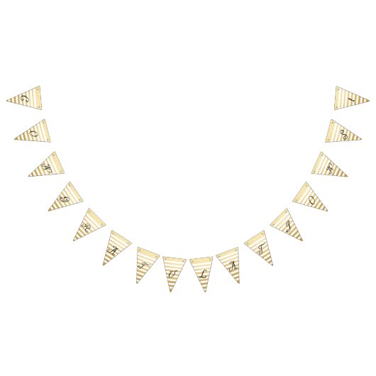 祝福!手フランスのレタリング金箔 バンティングフラッグ (全)
