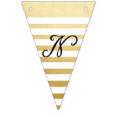 祝福!手フランスのレタリング金箔 バンティングフラッグ (第3の旗)