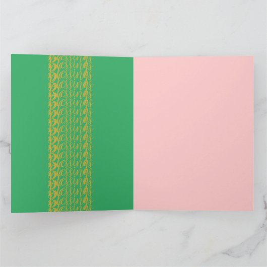 祝福 楽しい休暇 折り畳み式グリーティングカード カード (内部)