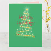 祝福 楽しい休暇 折り畳み式グリーティングカード カード (黄色い花)