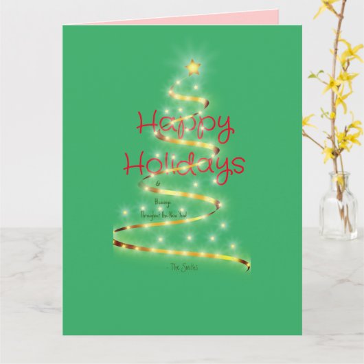 祝福 楽しい休暇 折り畳み式グリーティングカード カード (黄色い花)