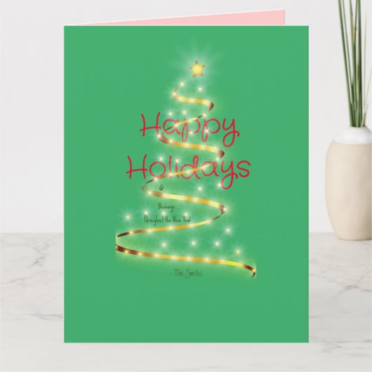 祝福 楽しい休暇 折り畳み式グリーティングカード カード (正面)