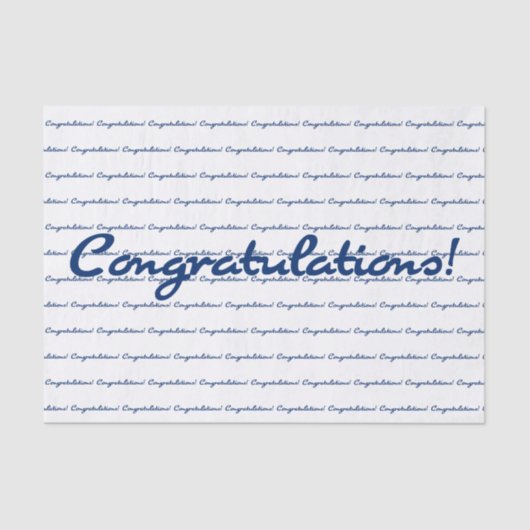 祝福!青い繰り返しパターン 薄葉紙 (正面)