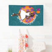 祝福!黒い女性、風船と花 横断幕 (インサイチュ)