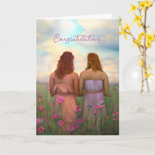 祝福 | Lesbian Newlyweds カード (黄色い花)