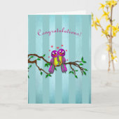 祝福!- Love Birds カード (黄色い花)