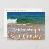 祝第50回誕生日はがき招待状 インビテーションポストカード (正面/裏面)