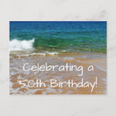 祝第50回誕生日はがき招待状 インビテーションポストカード (正面)