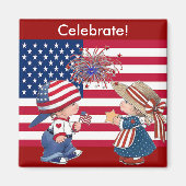 祝米国国旗 マグネット (正面)