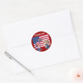 祝米国国旗 ラウンドシール (封筒)