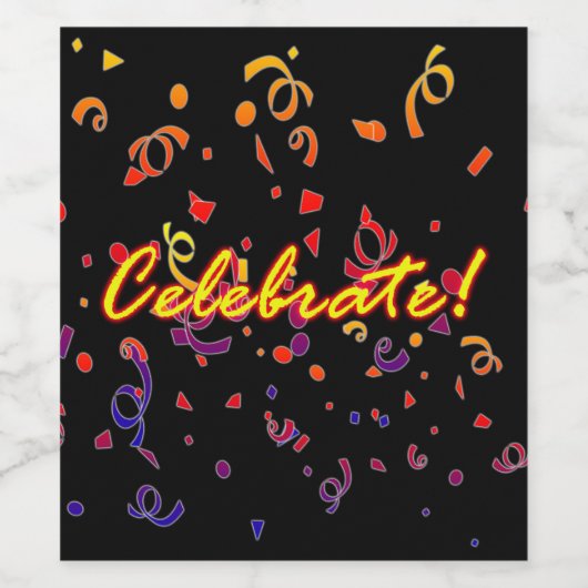 祝紙吹雪 ワインラベル (シングルラベル)