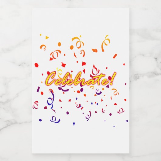 祝紙吹雪 ワインラベル (シングルラベル)