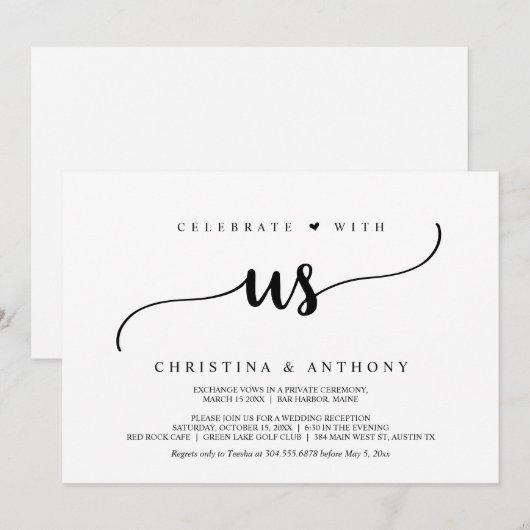 祝素朴さ結婚て 招待状 (正面/裏面)