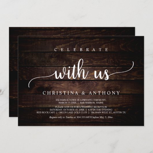 祝素朴さ結婚て 招待状 (正面/裏面)