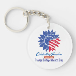 「祝自由」愛国的ひまわりカスタム花 キーホルダー