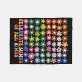 祝花の自閉症 フリースブランケット (正面(横))