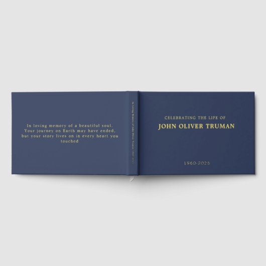 祝葬のパーソナライズされた生涯 ゲストブック (全面)