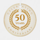 祝記念日。金ゴールド パーソナライズされた メタルオーナメント (正面)