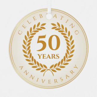 祝記念日。金ゴールド パーソナライズされた メタルオーナメント