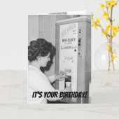 祝誕生日のおもしろいヴィンテージ写真 カード (黄色い花)