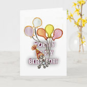 祝誕生日よくはしゃぐと幸せ カード (黄色い花)