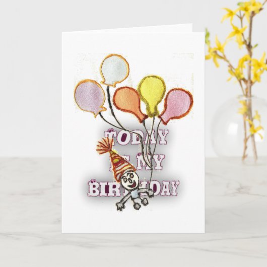 祝誕生日よくはしゃぐと幸せ カード (黄色い花)