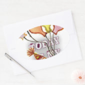 祝誕生日よくはしゃぐと幸せ 楕円形シール (封筒)