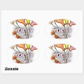 祝誕生日よくはしゃぐと幸せ 楕円形シール (シート)