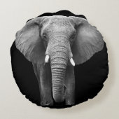 祝象の日：威厳のあるデザイン ラウンドクッション (裏面)