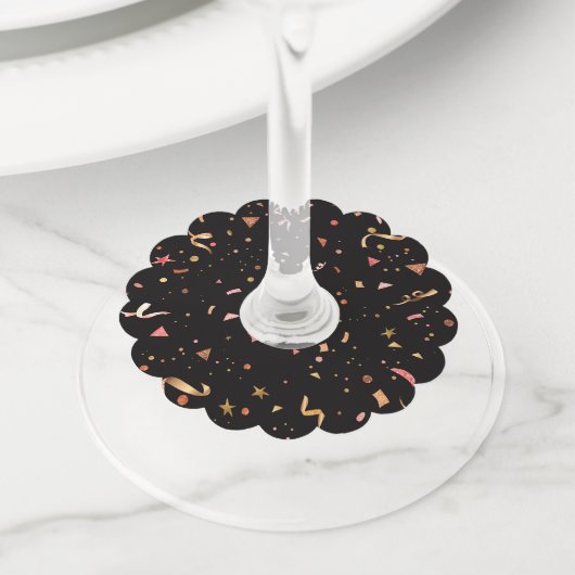 祝賀オーナメント2 ワイングラスタグ (クローズアップ)