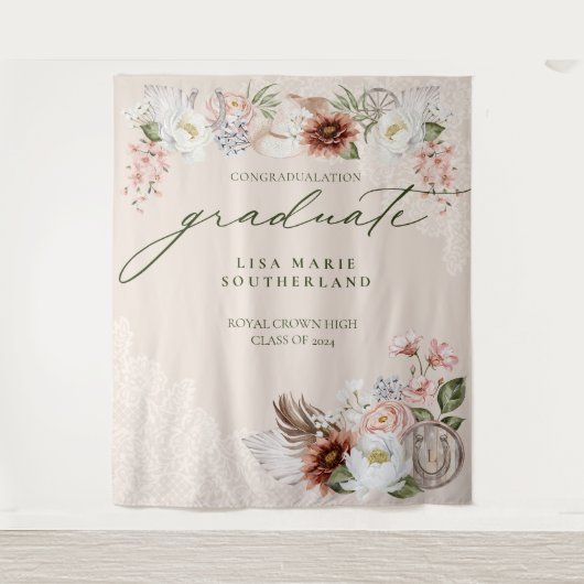 祝賀大学院女性のカーボーイカントリーウェスタン タペストリー (正面)