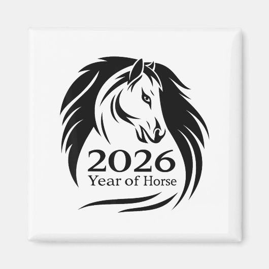 祝賀 丙午 火の馬 2026 旧正月 マグネット (正面)