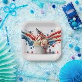 祝赤白青 ペーパープレート (パーティー)