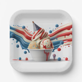 祝赤白青 ペーパープレート