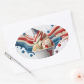 祝赤白青 楕円形シール (封筒)