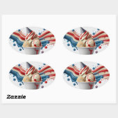 祝赤白青 楕円形シール (シート)