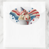 祝赤白青 楕円形シール (バッグ)