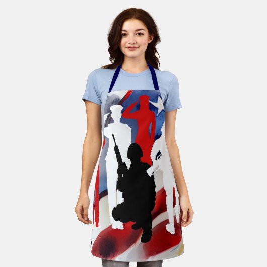 祝退役軍人 エプロン (着用した状態)