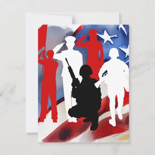 祝退役軍人 ノートカード (正面)