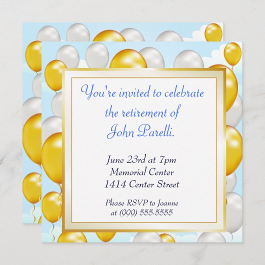 祝退職 招待状 (正面/裏面)