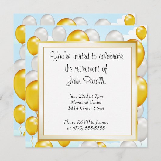 祝退職 招待状 (正面/裏面)