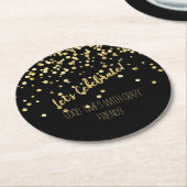 祝金ゴールド紙吹雪パーティー ラウンドペーパーコースター (アングル)