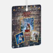 祝集： 3-Photo Family Christmas メタルオーナメント (正面右)