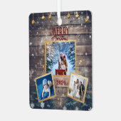 祝集： 3-Photo Family Christmas メタルオーナメント (正面左)