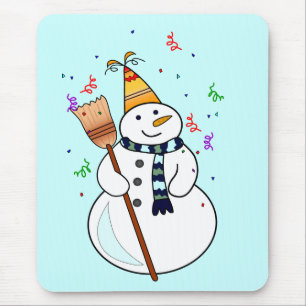 祝雪だるまマウスパッド マウスパッド
