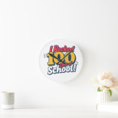 祝100日の学校:おもしろい&ユニーク ラウンド壁時計 (ホーム)