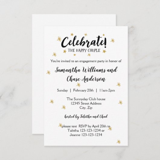 祝2010年12月25日の婚約パーティ招待状 招待状 (正面/裏面)