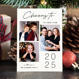 祝3枚の写真とモダン新年 シーズンカード